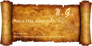 Maczity Gusztáv névjegykártya